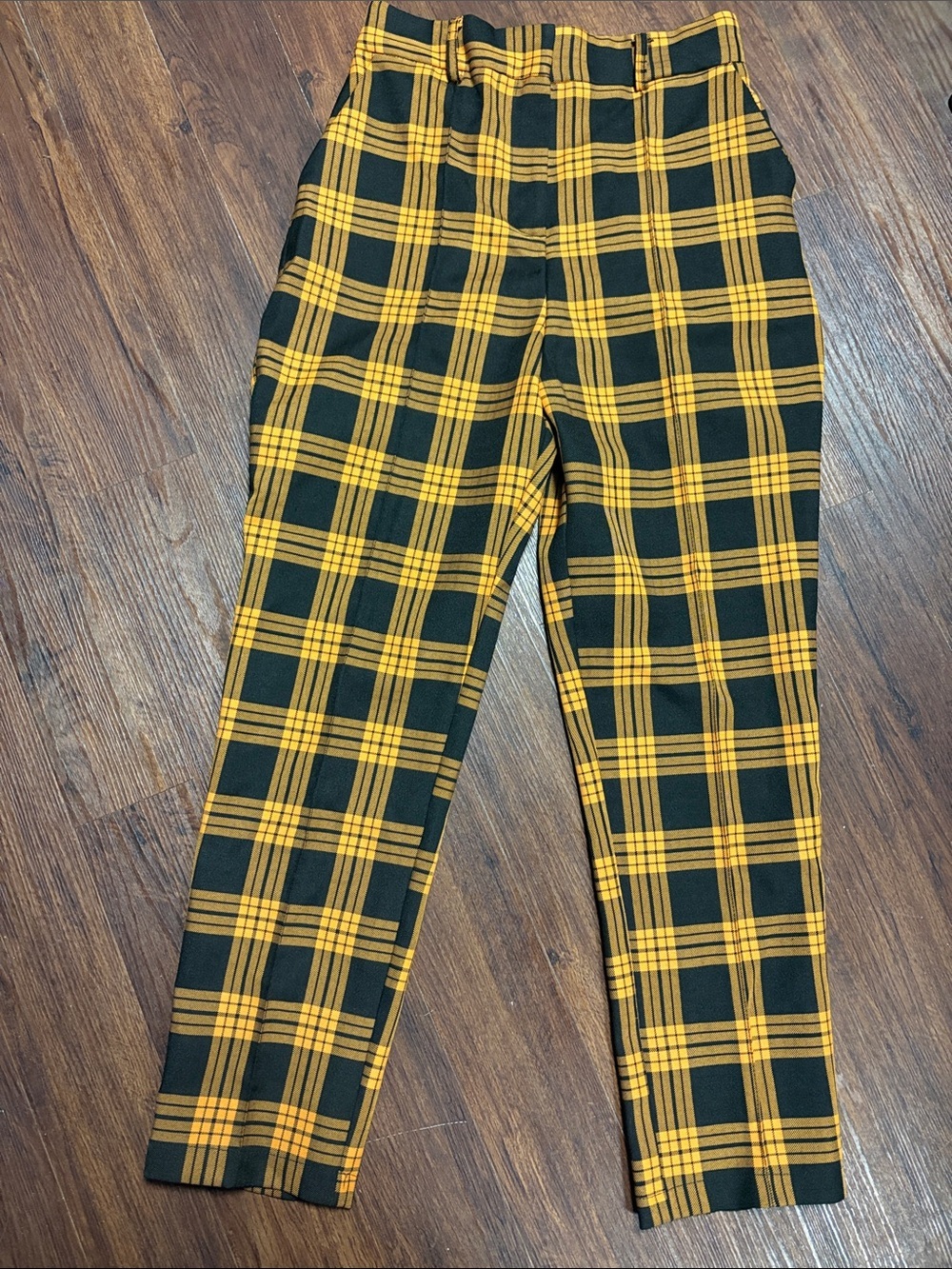 ASOS Orange and Black Plaid Pants Size 6